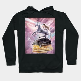 Flying Laser Unicorn Pug On Turtle On Pancakes Hoodie